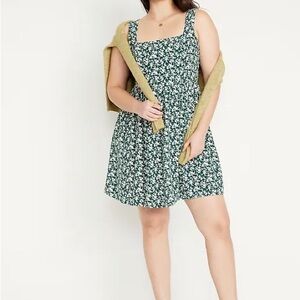 Old Navy Green Floral Mini Dress